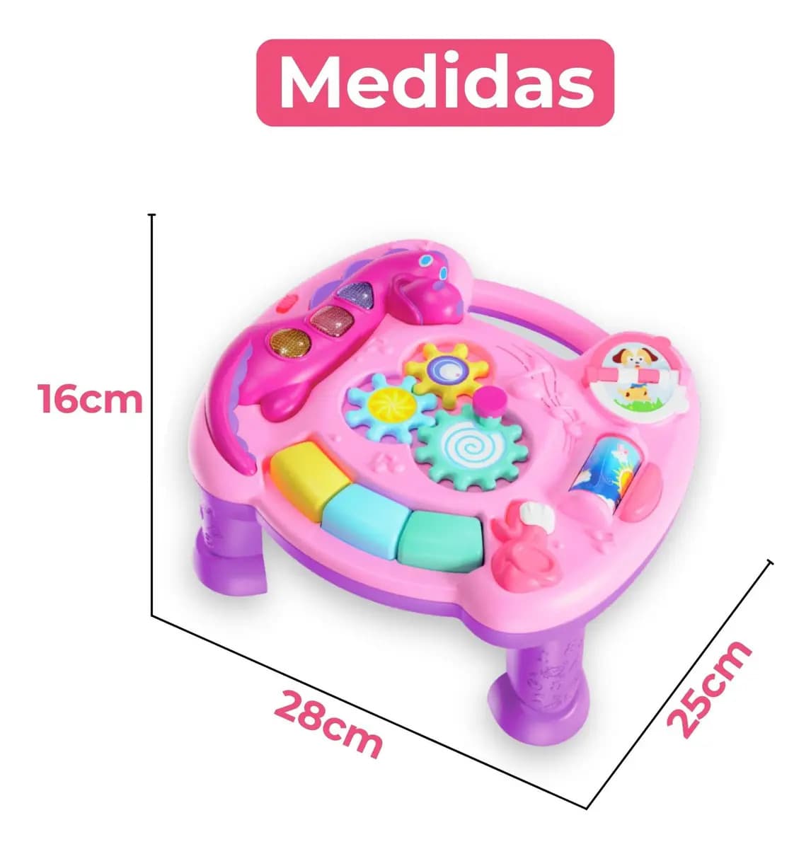 Mesinha Atividades Infantil Didática Mesa Bebe Interativa Cor Rosa — imagem 2
