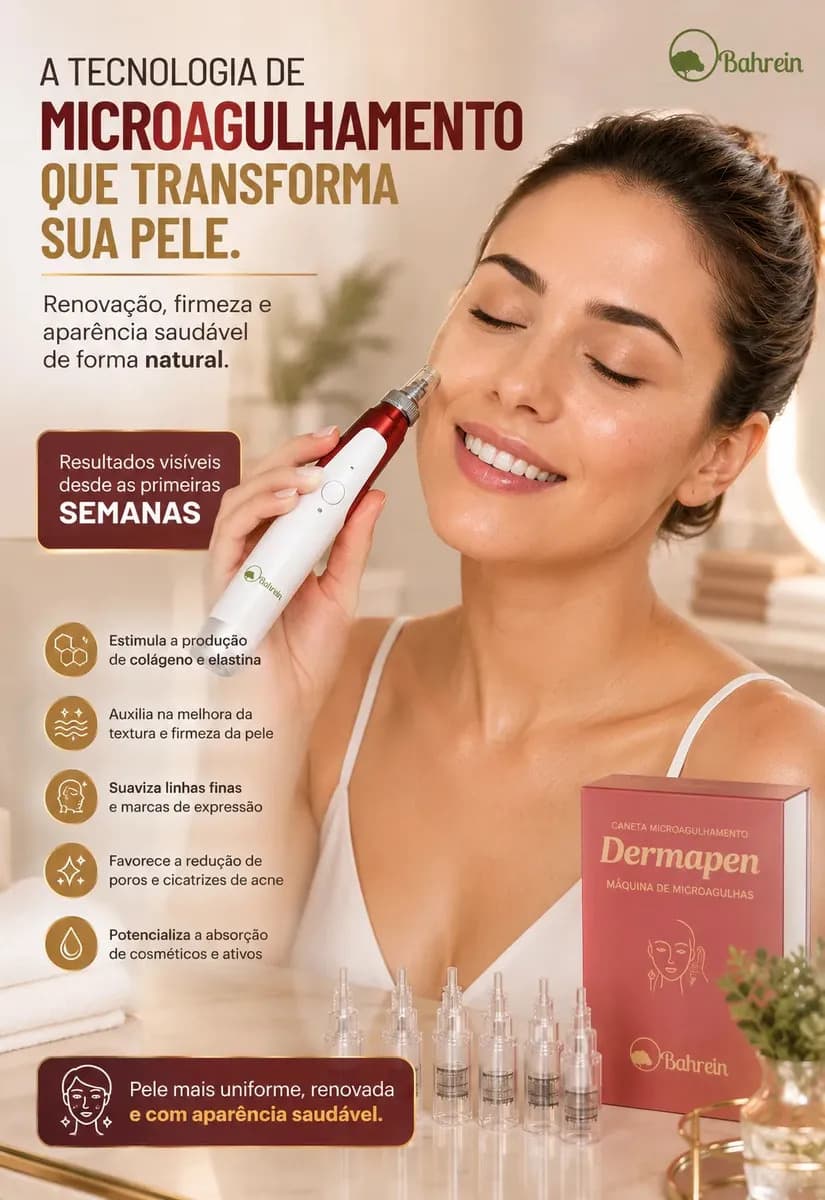 Caneta Microagulhamento Dermapen Portátil Com 5 Cartuchos E Carregador Microagulhamento Facial Derma Pen Caneta Dermapen Microagulhamento Bivolt Titânio 2.5mm P — imagem 4