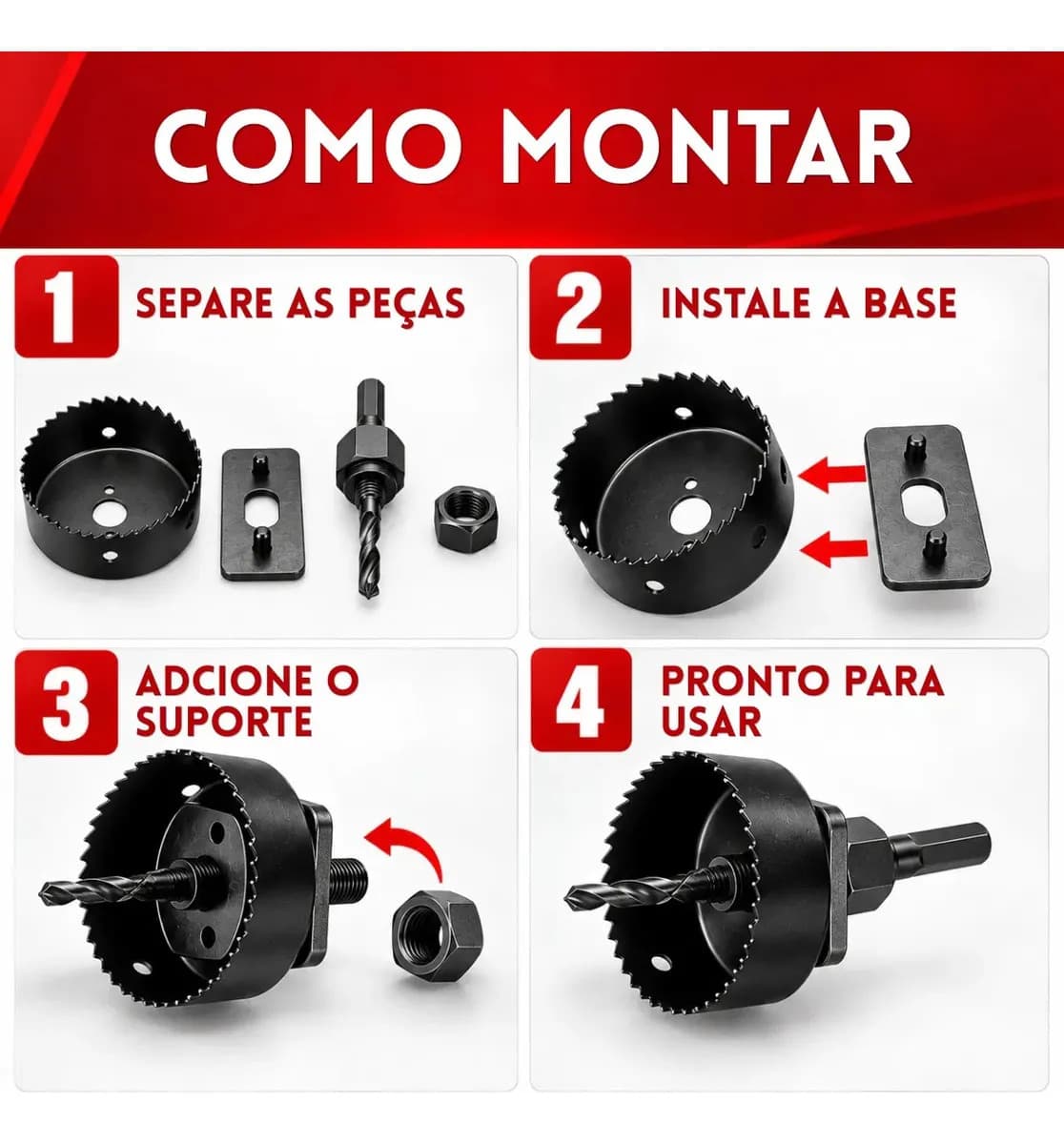 Jogo Serra Copo 16 Peças 19mm A 127mm Para Madeira Gesso Pvc Mdf Compensado Kit Completo Para Furadeira Conjunto De Serras Para Perfuração E Corte Circular Em O — imagem 4