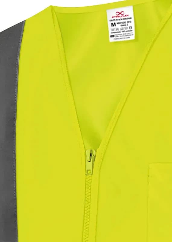 Colete Segurança Tipo Blusão Refletivo Com 1 Bolso Em Zíper Cor Amarelo Tamanho do colete refletivo XG — imagem 5
