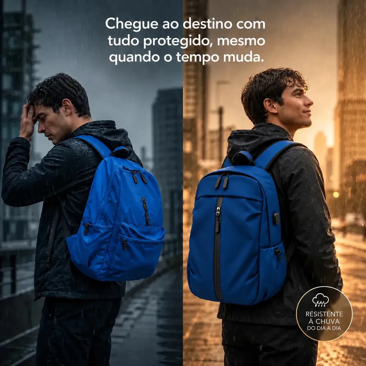 Mochila Masculina 20L Notebook 16 USB Escolar Faculdade Impermeável com Alça Reforçada — imagem 3