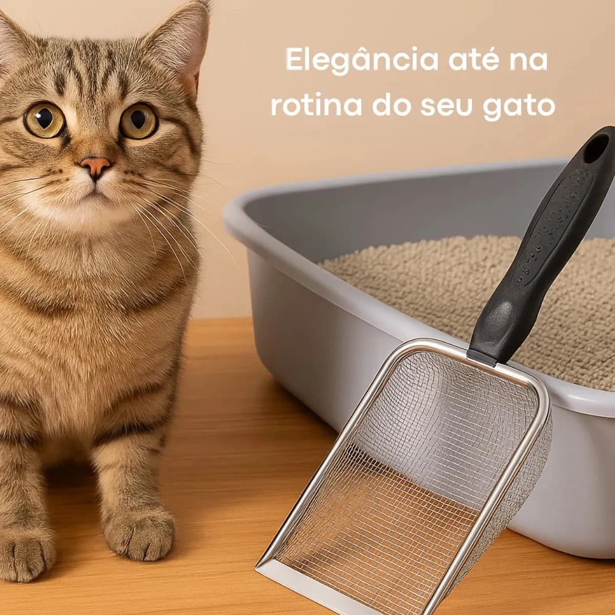 Pazinha Higiênica Coletora Pá Caixa Areia Gatos Inox Peneira Prateado Boa Dica — imagem 6