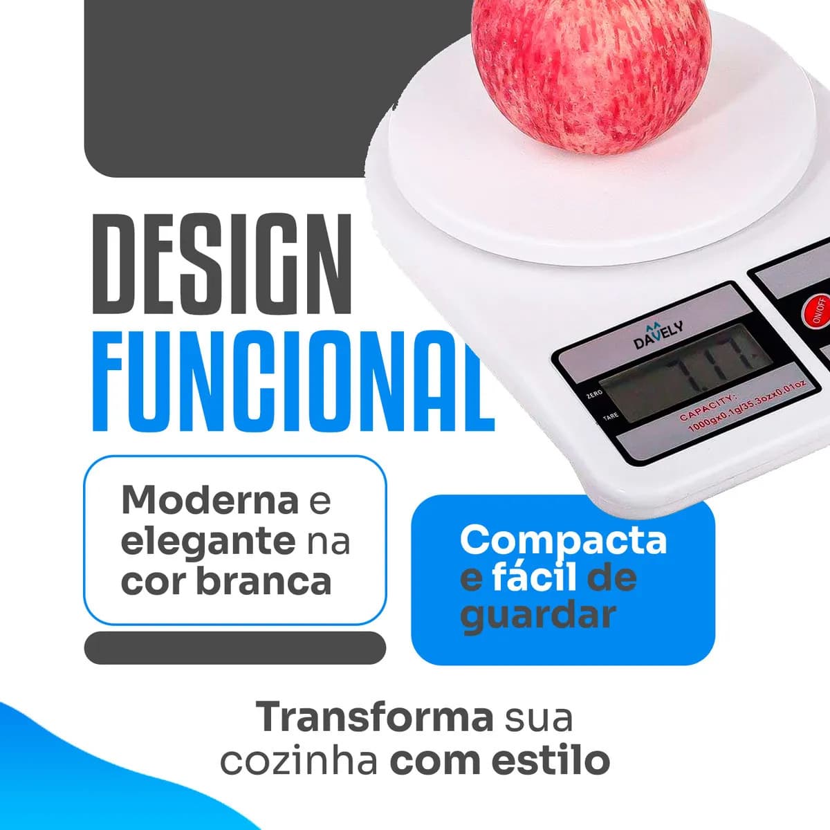 Balança Digital De Precisão De Cozinha Para Uso Domestico E Profissional Fitness Ideal Para Dietas Treinos Alimentos Confeitaria Nutrição Capacidade Máxima 10 K — imagem 2