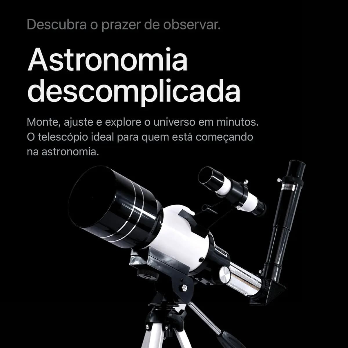 Telescópio Refrator F30070m 70mm Apertura 300mm Tripé Profissional Para Céu Noturno Lua Planetas Nebulosas Ideal Iniciantes Astronomia Óptica Multiplada Observa — imagem 3