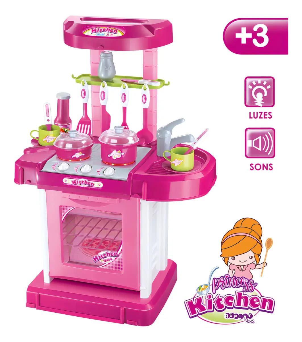 Cozinha De Brinquedo Infantil Completa Princess Replay Kids