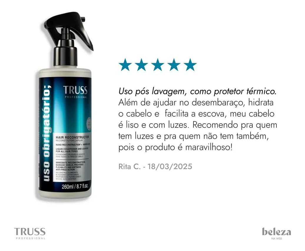 Truss Uso Obrigatório Tratamento Reconstrutor 260ml — imagem 5