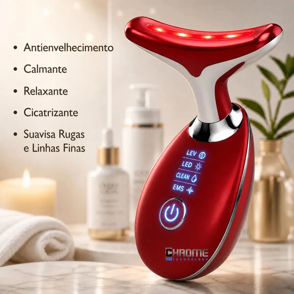 Massageador Facial Lifting De Pescoço e Rosto LED Vibração Bivolt 110v 220v Fototerapia Para Rejuvenescer Firmeza Anti-Rugas Aparelho Redutor de Papada Lift Mas — imagem 6