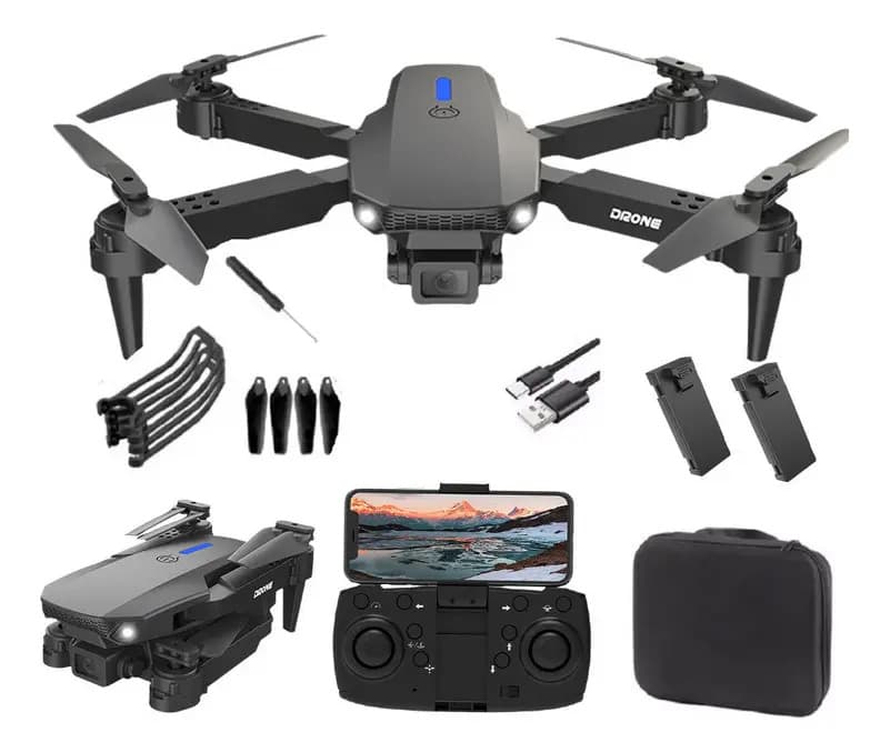 Mini Drone LSRC LS-E88 com Câmera HD Preto Dobrável 2 Baterias FPV Wi-Fi — imagem 2