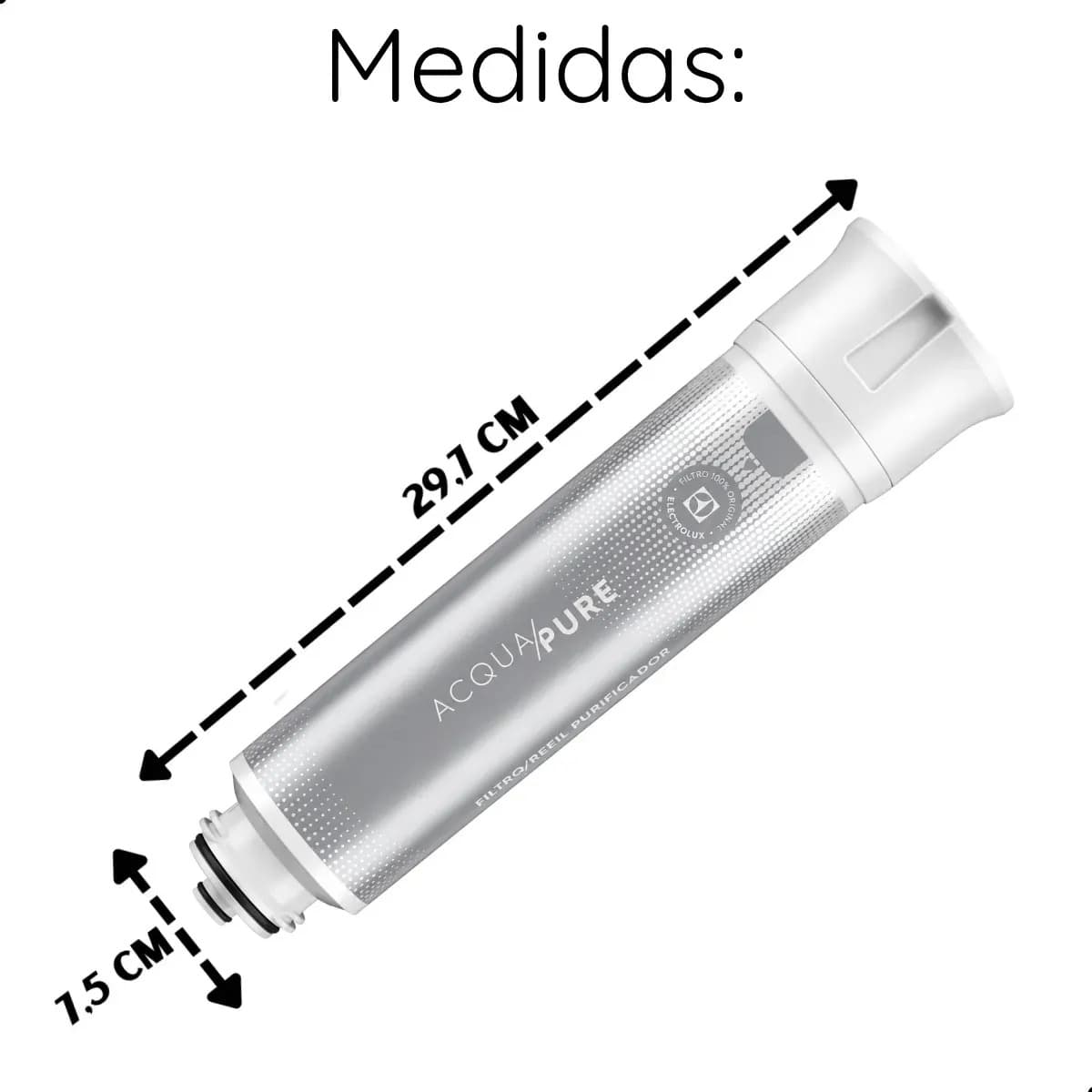 Kit 2 Refil De Água Acqua Pure Electrolux Pe12a Pe12b Pe12g PC01X, Cor Marrom-claro — imagem 6