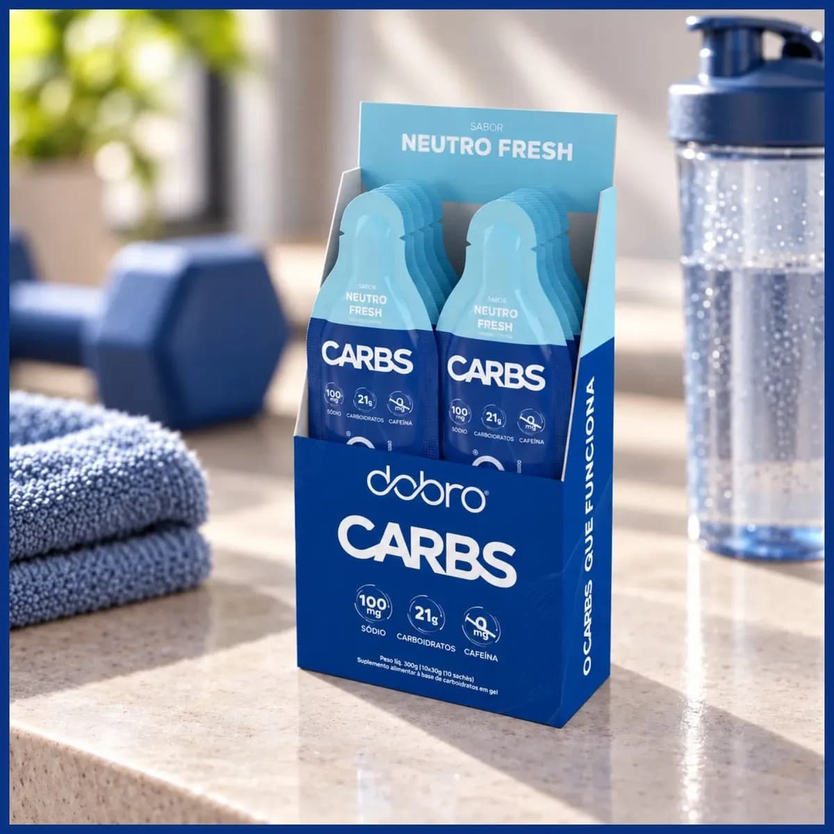 Suplemento em gel Dobro CARBS Carboidratos sabor neutro Sem Cafeína 10x30g — imagem 5