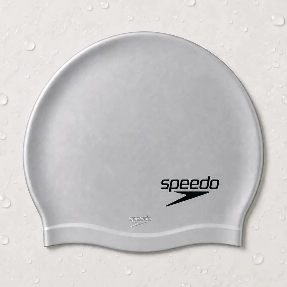Touca de Natação Flat Cap Adulto em Silicone Cinza Prata — imagem 2