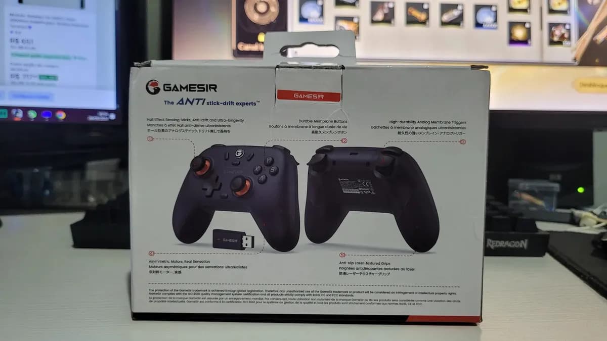 Controle Sem Fio GameSir T4 Nova Lite Hall Effect Multiplataforma Bluetooth Dongle Usb-C Azul Escuro — imagem 3