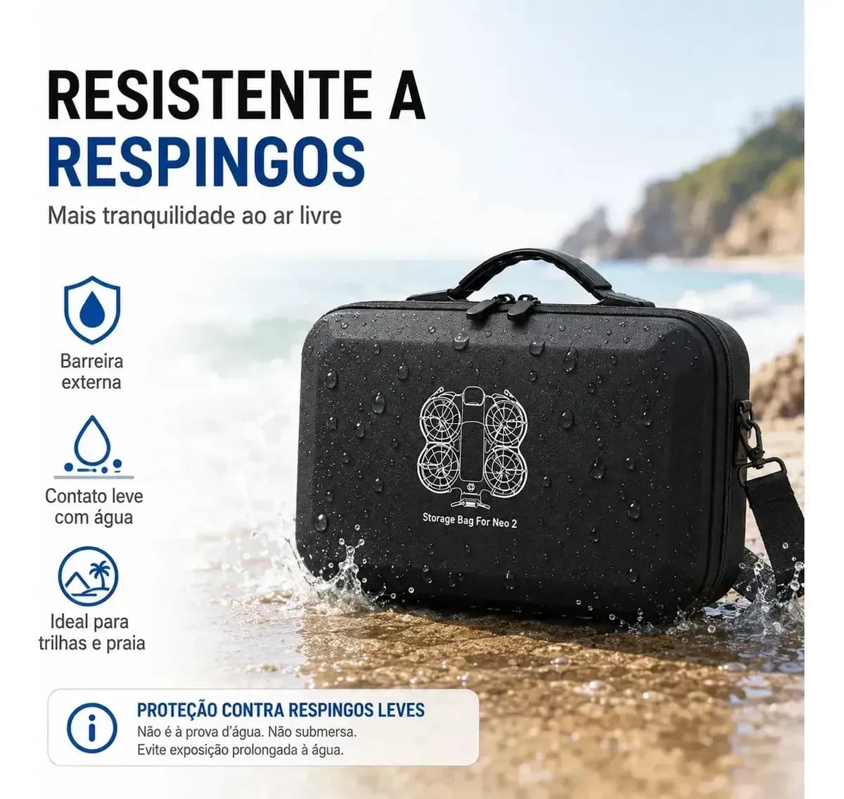 Mochila Sunble Protetora Impermeável para Drone DJI Neo 2 com Alça de Ombro — imagem 2