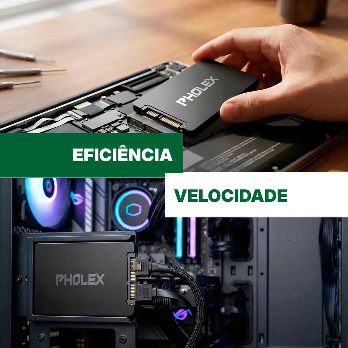 Ssd 256gb Notebooks Desktops Armazenamento Interno Sata Iii 2.5 Leitura Até 500mb/s Pholex — imagem 4