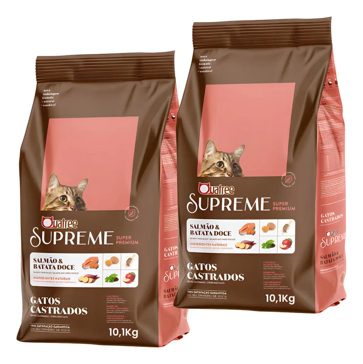 Combo 2 Ração Quatree Supreme Gatos Castrados Salmão 10,1kg
