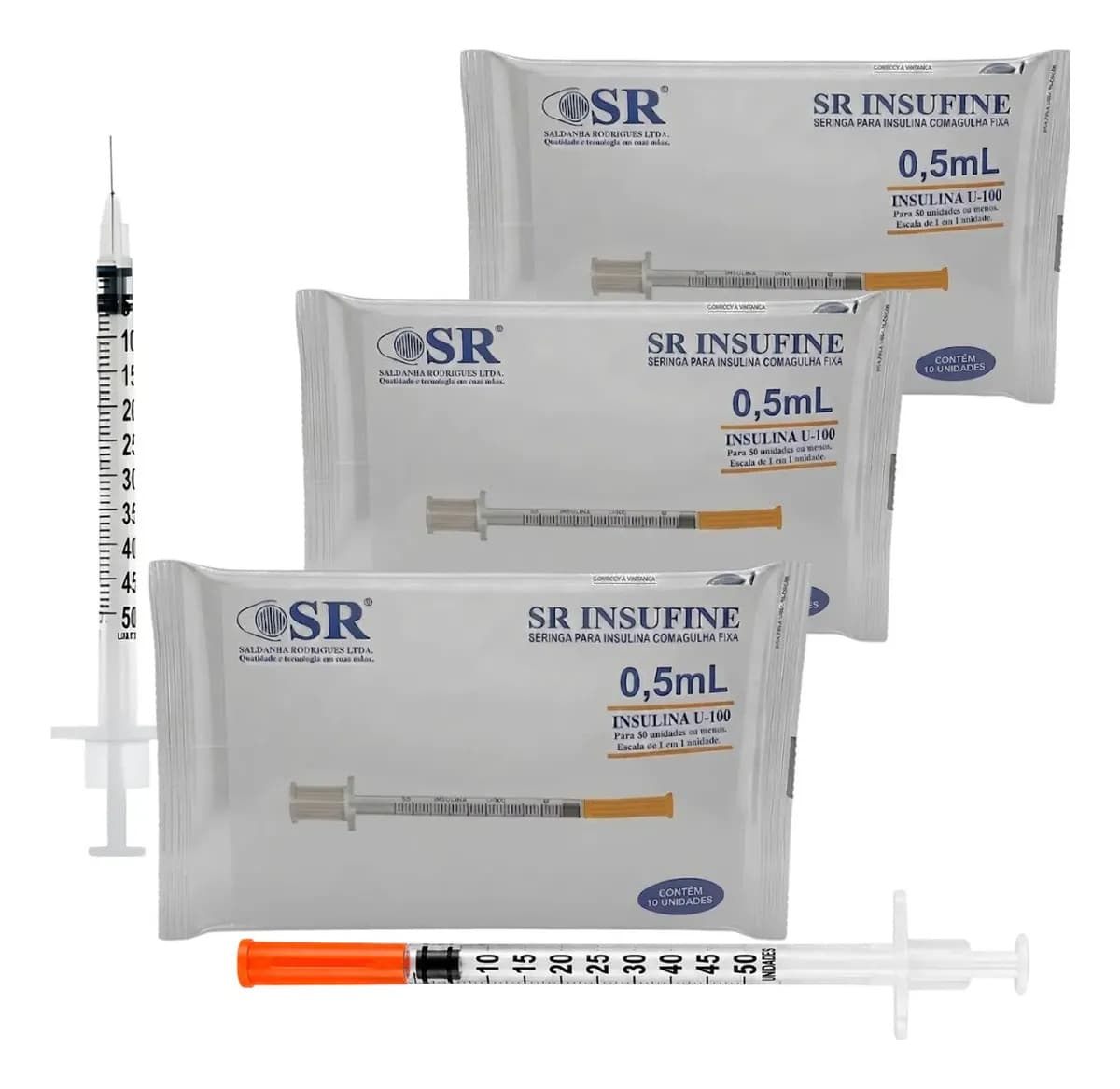 Kit 30 Seringas Insulina 0,5ml C/agulha Fixa 8mm X0,30m Sr 0.5 Ml — imagem 2