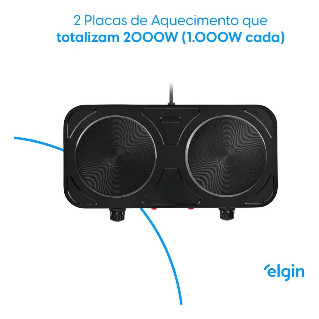 Fogão Cooktop Elétrico Elgin 2 Bocas Preto — imagem 6