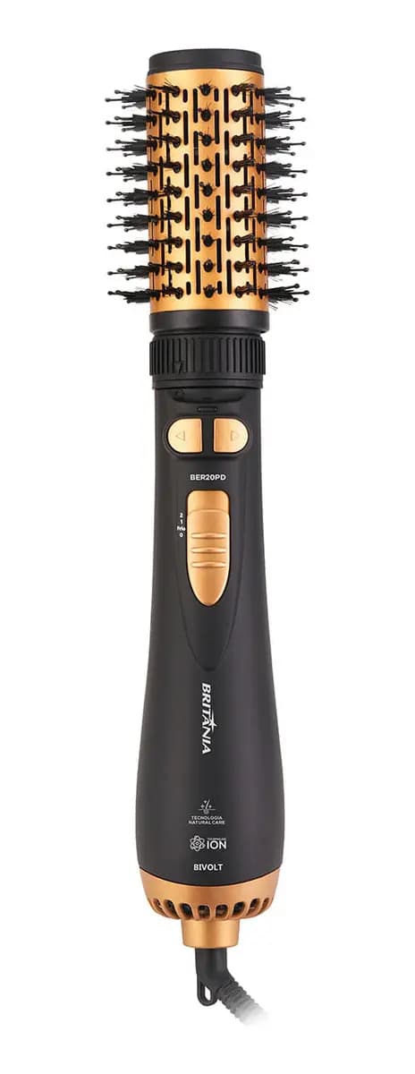 Escova Modeladora Rotativa Britânia Ber20pd 3 Temperaturas Cor Preto e Dourado — imagem 6