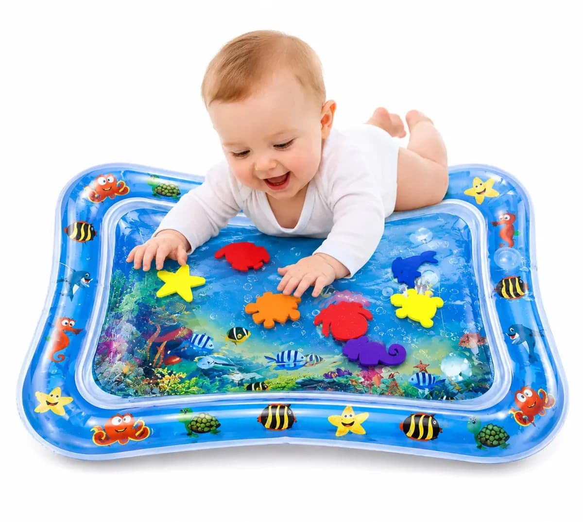 Tapete De Atividades Para Bebes Almofada De Água Inflável Interativo Aquário Sensorial Fundo Do Mar Rosa Tsc Shop — imagem 2