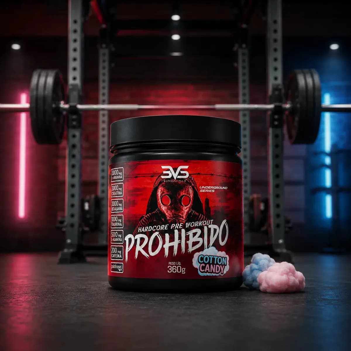 Prohibido Pré Treino 360g - Sabor: Cotton Candy - A Combinação Perfeita De 8 Ingredientes Que Proporcionam Energia Do Início Ao Fim Do Seu Treino — imagem 2