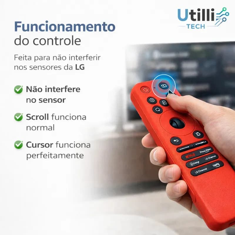 Capa Para Controle Remoto LG Magic MR25GA de Silicone Premium Preto Brilha no Escuro — imagem 5