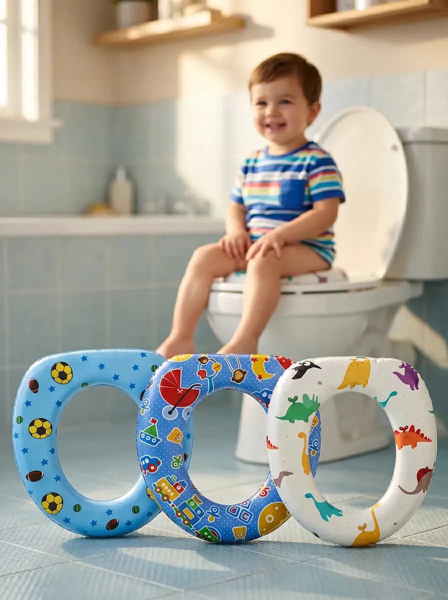 Assento Redutor Sanitário Infantil Menino Almofadado Anatômico Confortável Antiderrapante Higiênico Ajustável Universal Vaso Banheiro Treinamento Desfralde Segu