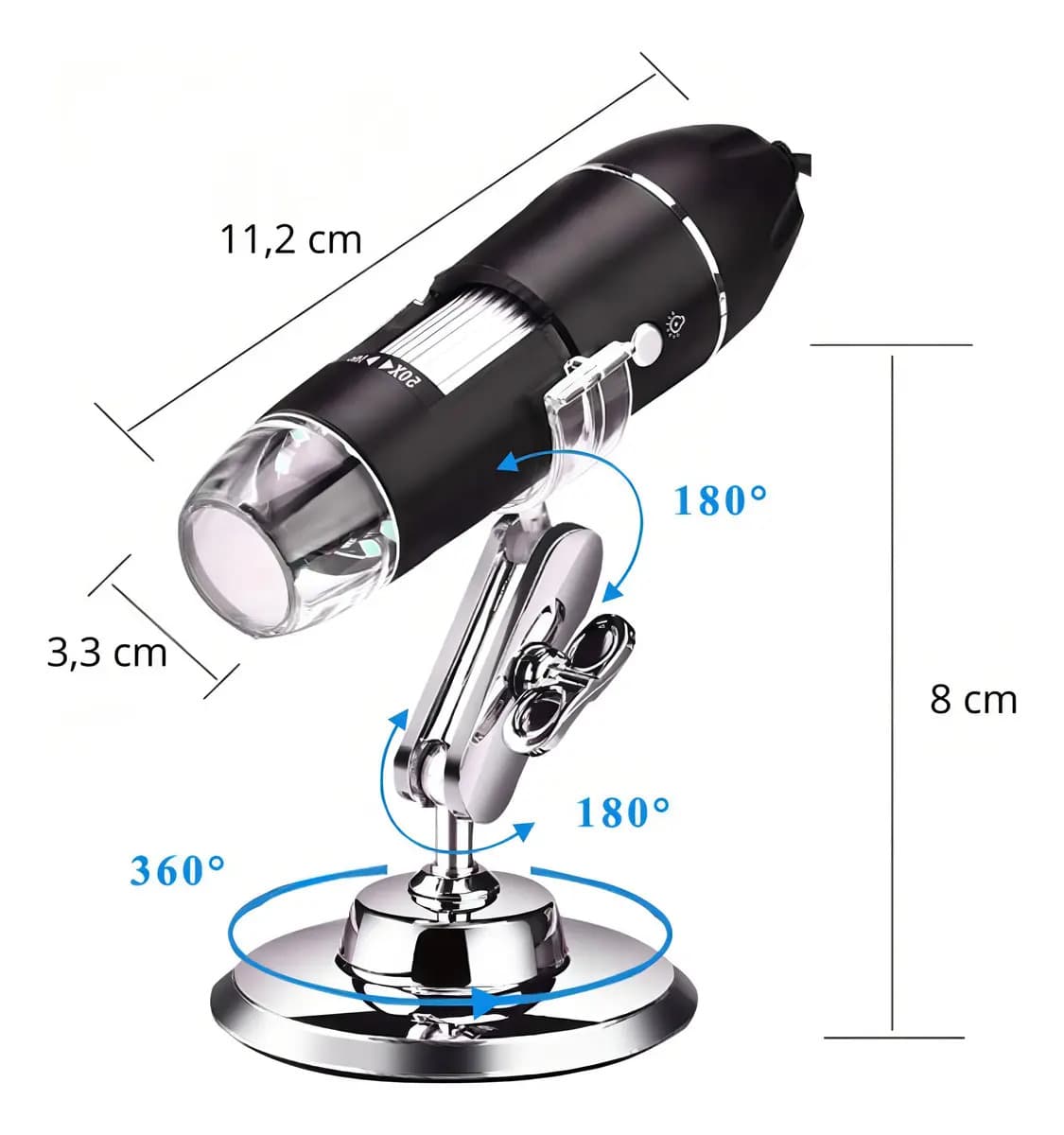Microscópio Digital Zoom 1600x Lupa Microscópica Portátil Profissional Hd Com Cabo Usb Câmera 2.0 Mp Pc Android Tumblr — imagem 3