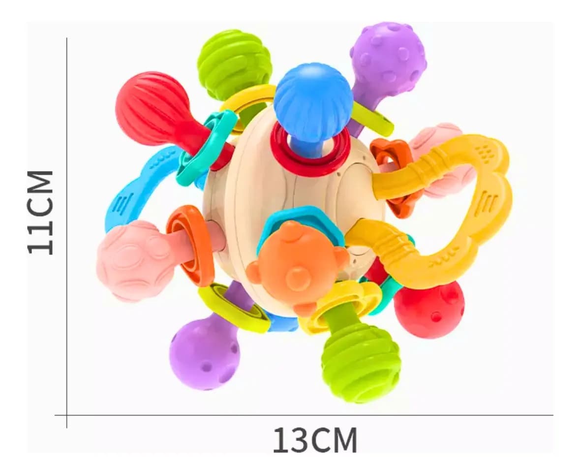 Mordedor Chocalho Bebê Bola Sensorial Massageador Maxi Baby — imagem 2