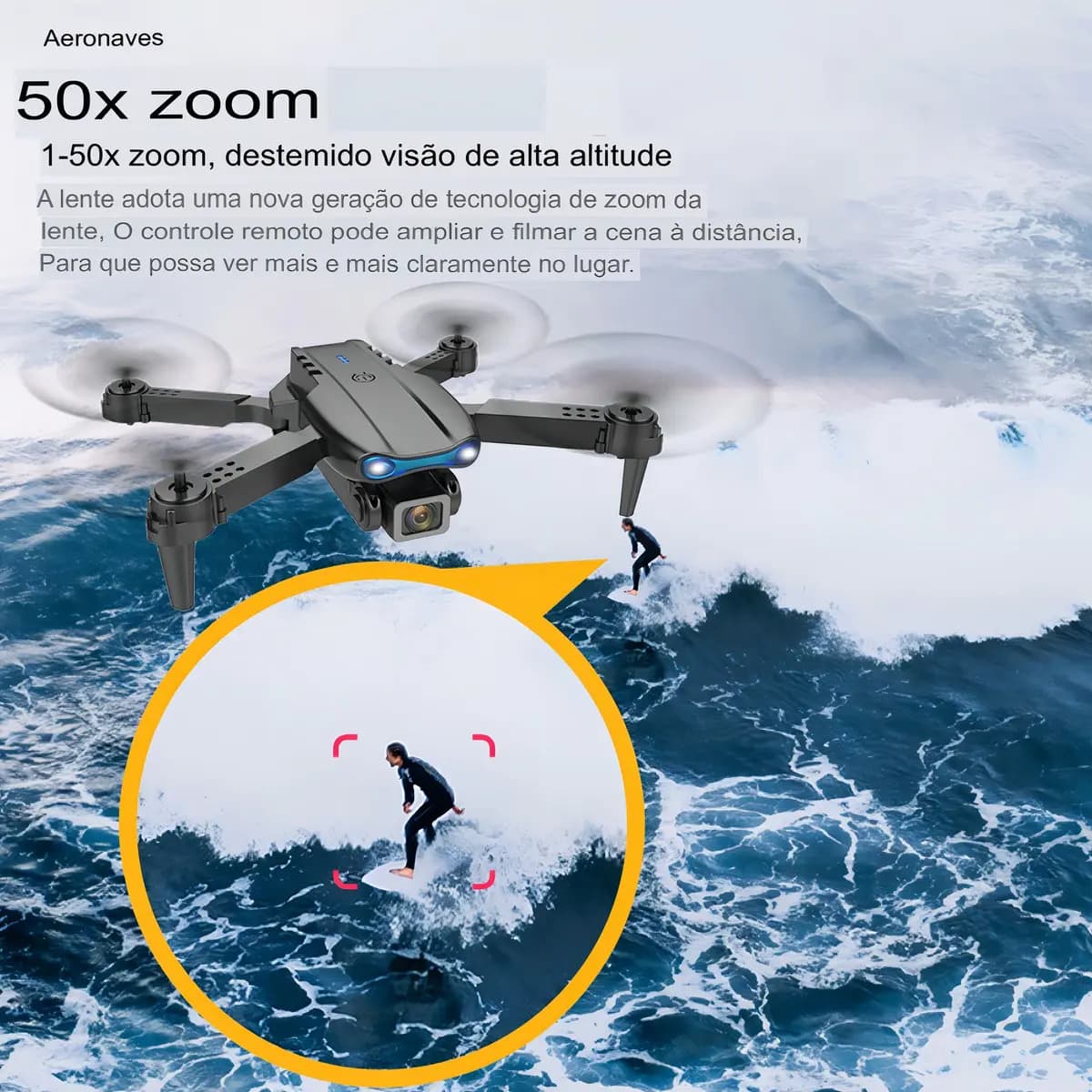 Drone E99 4k Wifi 2 Dupla Hdcâmeras Profissional Cor Preto — imagem 5