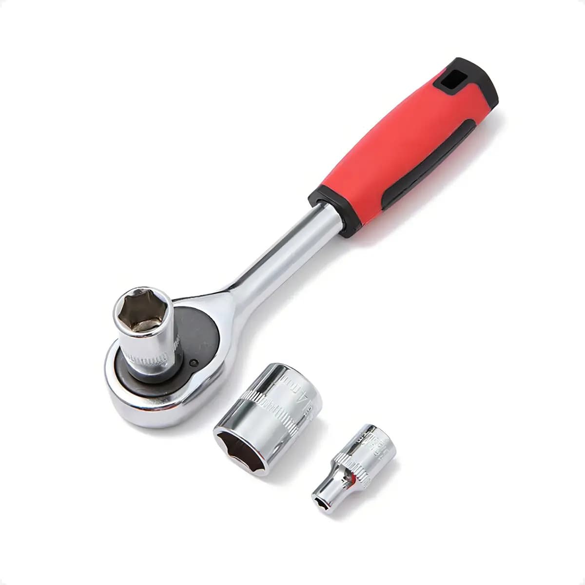 Kit Ferramentas 46 Peças Com Soquetes e Chaves Para Carro e Casa Vlx Vermelho — imagem 4