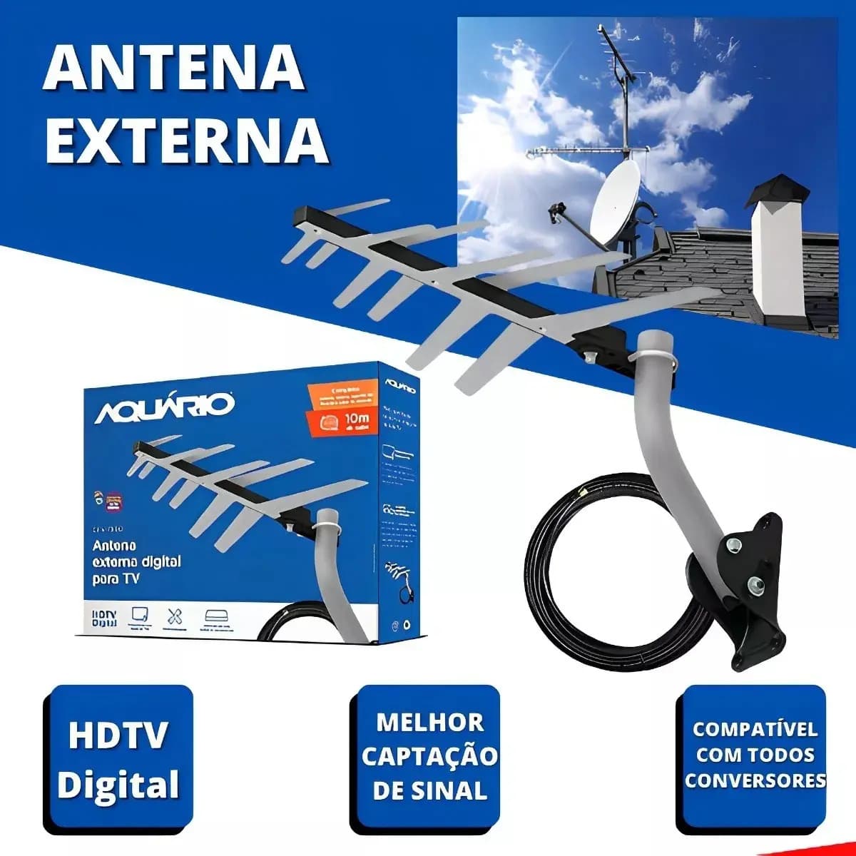 Kit Antena Externa Digital Aquário Dtv-1500 + Acessórios — imagem 5
