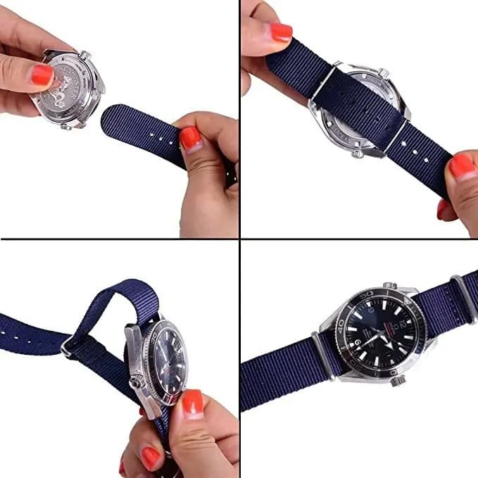 Poolsy pulseira nato zulu nylon militar cor azul escuro 20mm — imagem 6