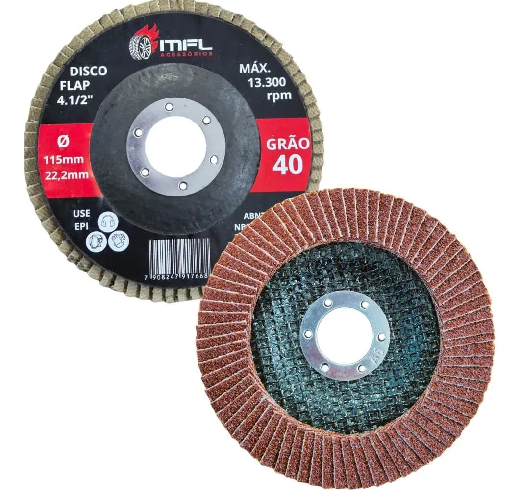Kit 10 Disco Lixa Tipo Flap 115mm Para Lixadeira, Grao 40 MFL — imagem 4