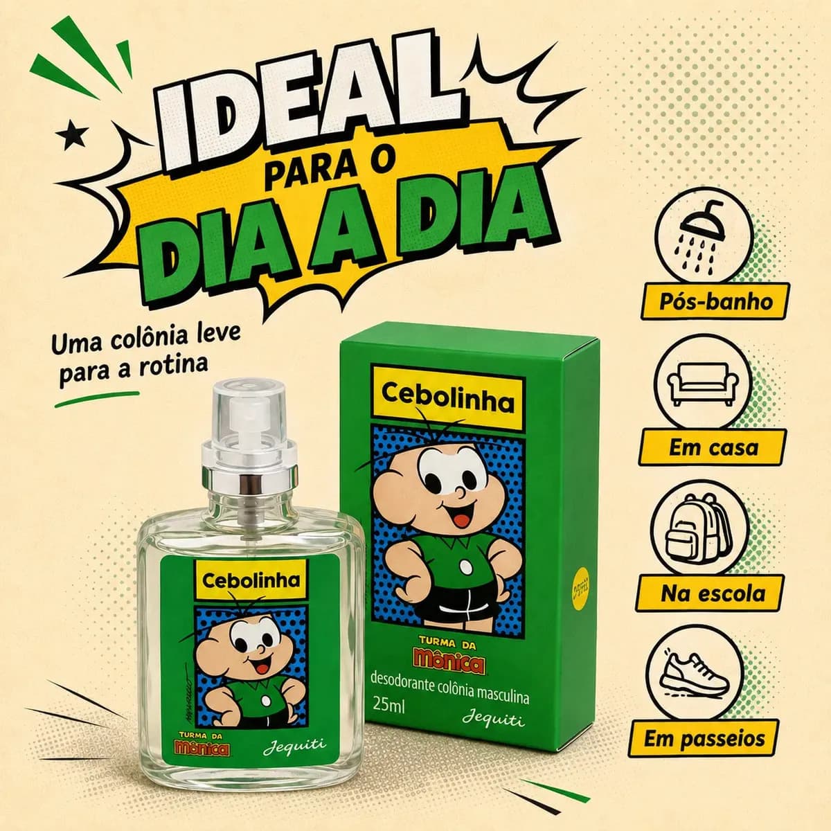 Kit 3 Perfumes Cebolinha Jequiti 25ml Infantil Turma da Mônica Colônia Masculina Kit Presente — imagem 5