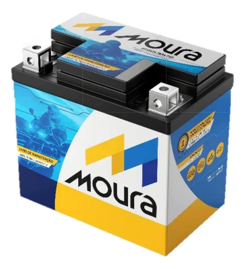 Bateria De Moto Moura 12v 5ah MA5D 12v5ah Moura Moto Titan Fan Biz Bros Fazer Xre Crf Pcx 125 150 160 190 Selada Com Caixa — imagem 5