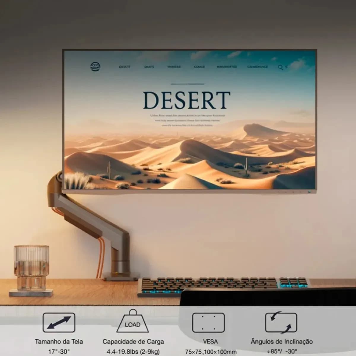Suporte De Mesa Para Tv/monitor De 17 Até 30 Preto Nb F80 — imagem 4