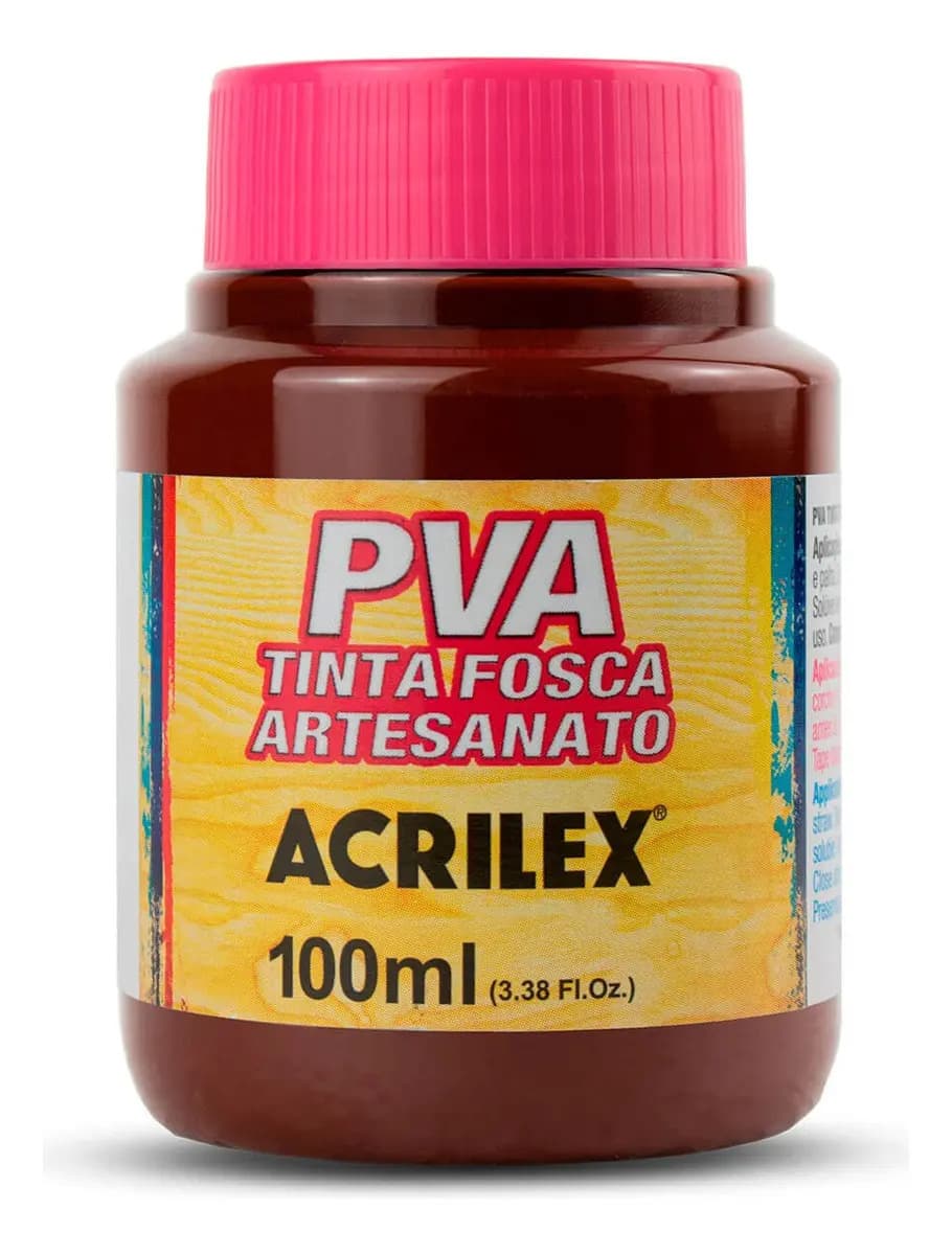 Tinta PVA Fosca Acrilex Cor Chocolate 100ml Para Artesanato — imagem 2