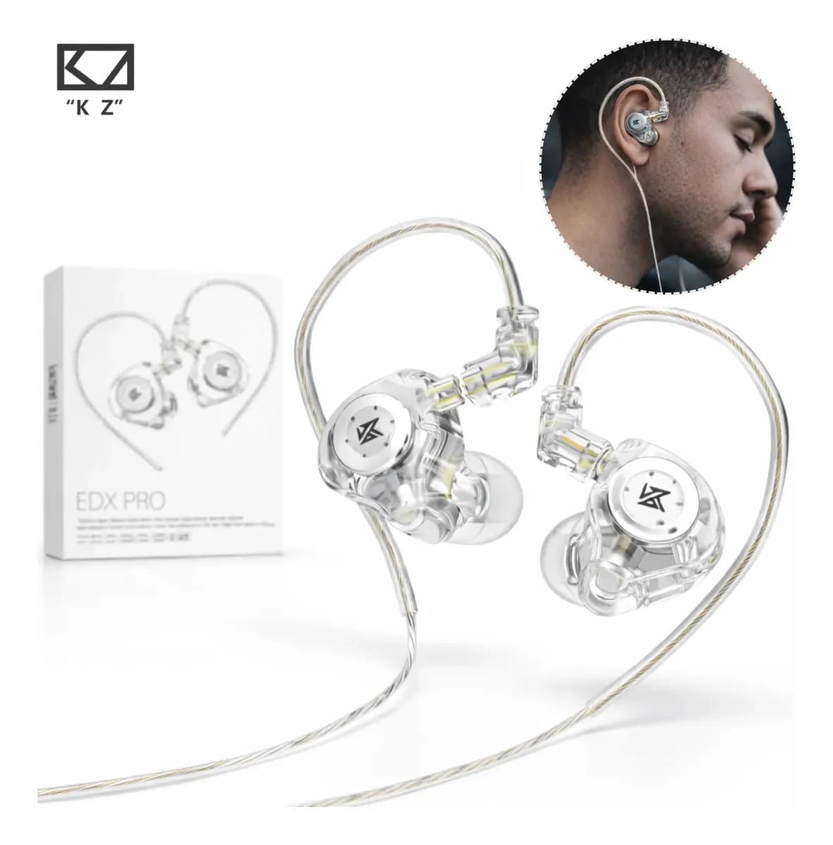 Fone KZ EDX Pro Original Sem Microfone Retorno de Palco In Ear Monitor Auricular Músicos DJ Igrejas Cantores — imagem 5