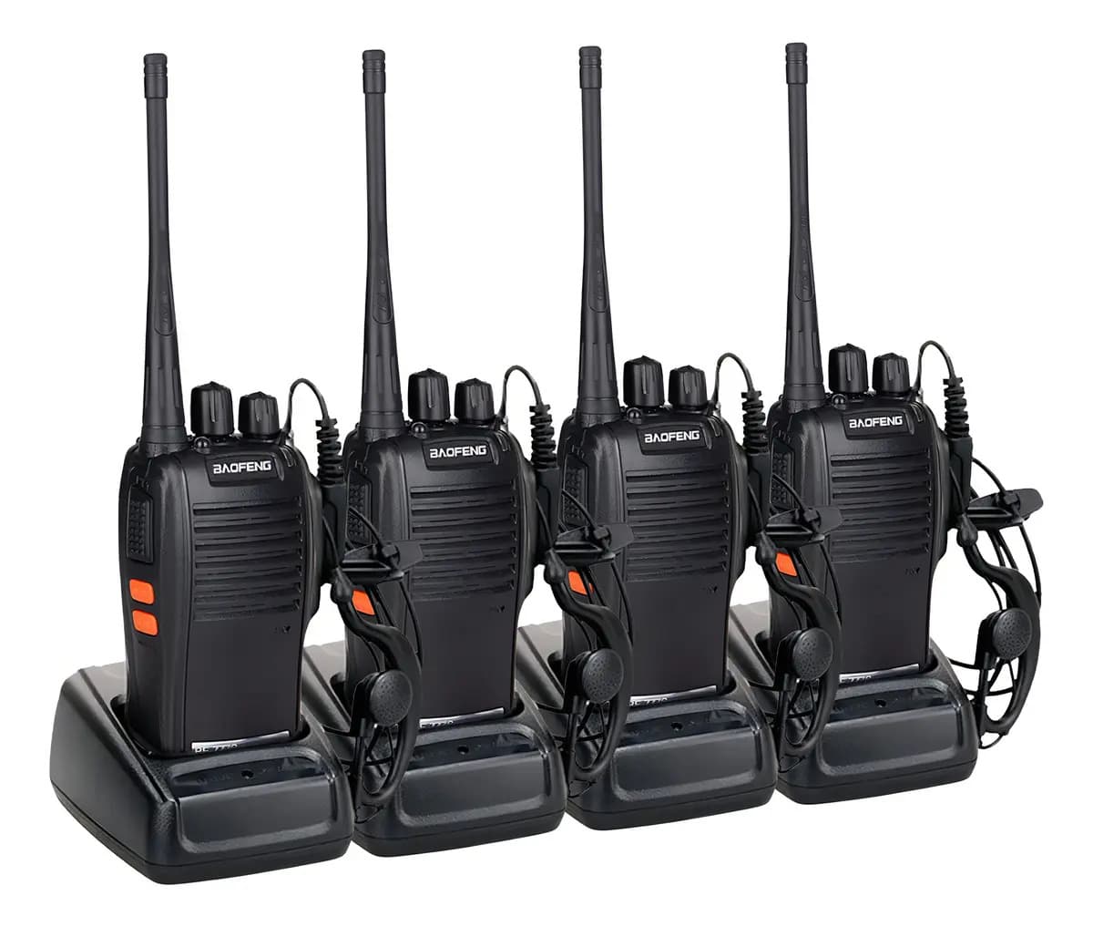 Kit 2 Rádios Comunicadores Bf-777s Alta Performance Walkie Talkie Profissional Esportivo Sem Fio Alta Segurança Comunicação Show Eventos 400 ~ 470mhz 16ch Ht Wa — imagem 4
