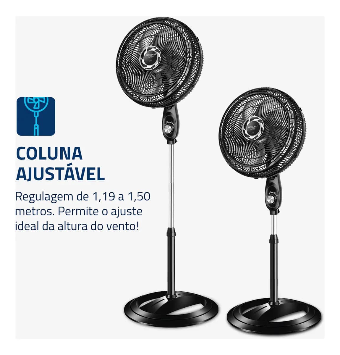 Ventilador de Coluna 40cm Turbo Mondial 140W NVT-40C-8P-B — imagem 3