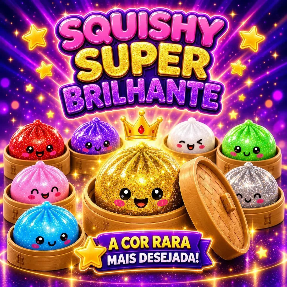 Squishy Brinquedo Antistress Macio Glitter Raro Colecionável — imagem 6