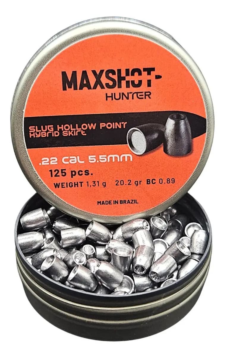 Chumbinho Slug 5,5mm 1,31g 20 Grains Caça 125 Pcs - Maxshot — imagem 6