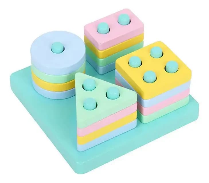 Brinquedo Pedagógico Educativo Encaixe Formas Geométricas Cor Colorido — imagem 6