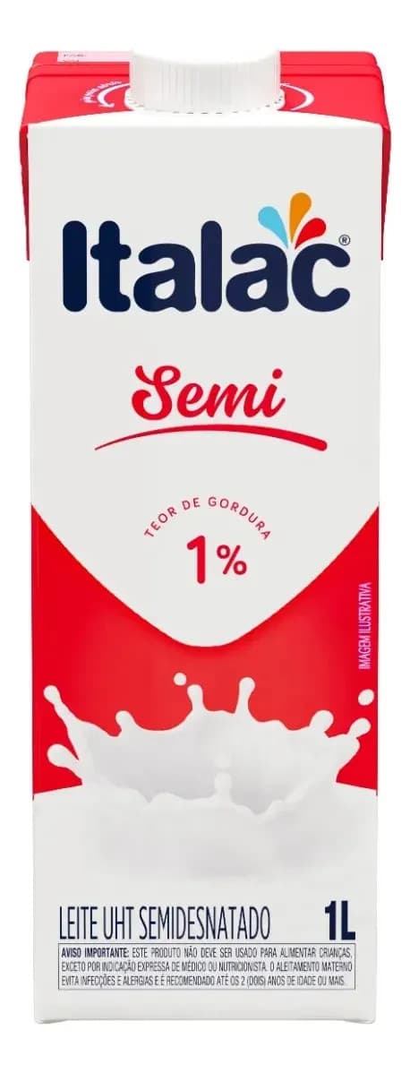Leite Uht Semidesnatado Zero Lactose Italac Edge 1L — imagem 3