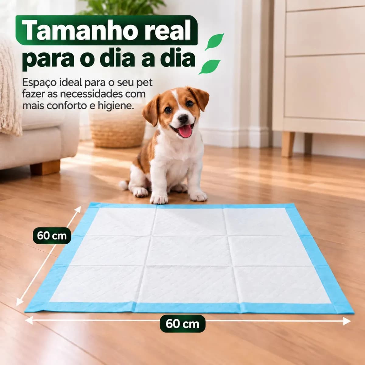 Tapete Higiênico Para Cachorro Descartável Alta Absorção 60x60 60 Unidades Secagem Rápida Cão Proteção Piso — imagem 4