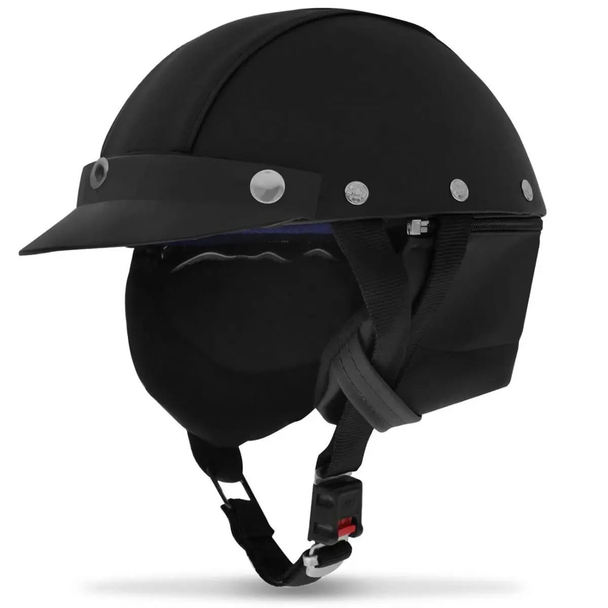 Capacete Couro Coquinho Pro Tork Custom Bike Moto Cor Preto — imagem 2