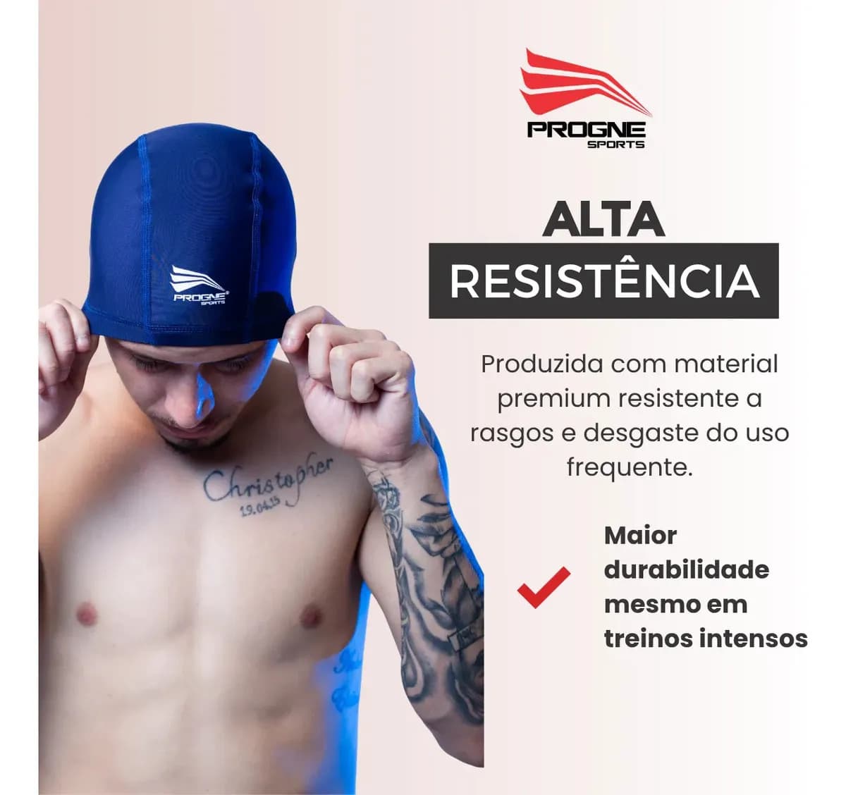 Touca Natação Hidroginástica Premium Extralife Progne Sports Azul-Marinho Tamanho Único — imagem 6