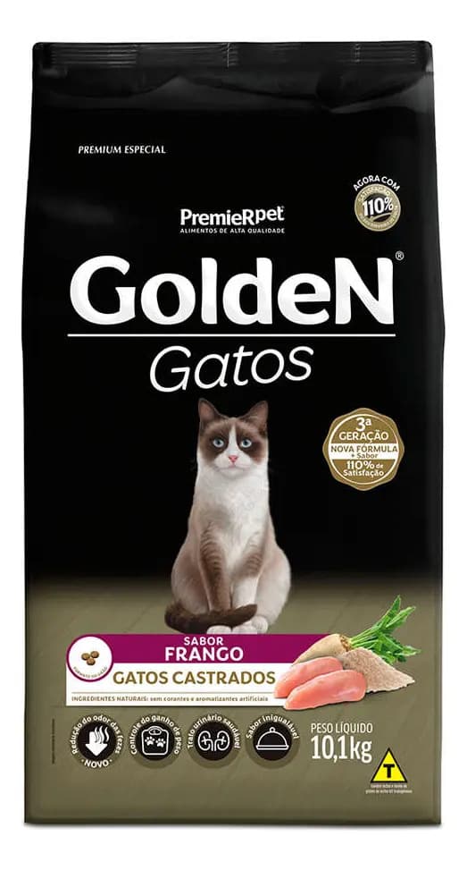 Golden Premium Especial Gatos Adultos Castrados Frango Castrados 10.1KG — imagem 5