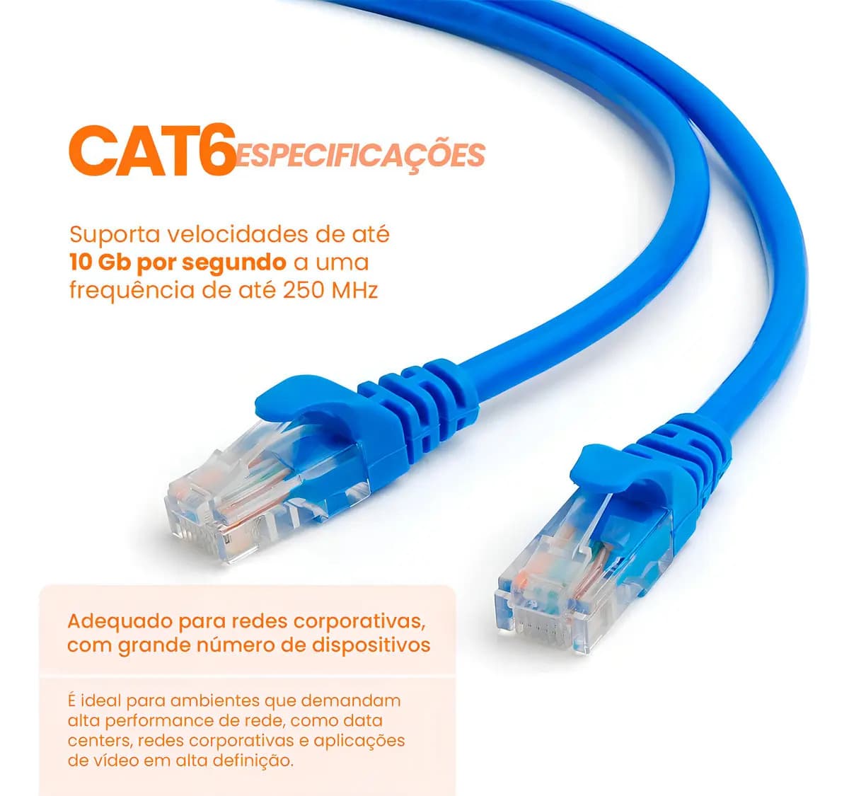 Cabo De Rede Internet 30m 30 Metros Cat6 Azul Crimpado Giga Lan Ethernet Boyu Cell — imagem 2