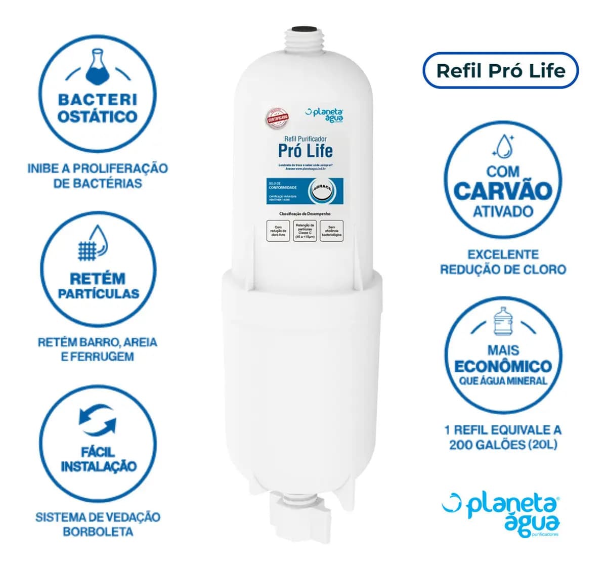 Kit 5 Refis Filtro Água Planeta Água Pro Life Soft Everest Compatível — imagem 5